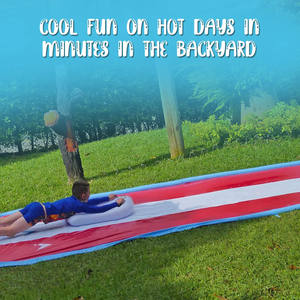 Jardin extérieur Triple Racer glissade d'<span class=keywords><strong>eau</strong></span> et toboggan gonflable extérieur jardin toboggan arroseur <span class=keywords><strong>tapis</strong></span> anti-éclaboussures pour enfants adultes - Product Image 6