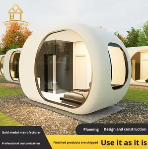 Rumah Desain Modern Bertema Langit Berbintang, Kapsul Ruang Mikro Bergerak untuk Luar Ruangan, Sunroom Hotel, Kabin Apple untuk Berkemah, Lounge Baja - Product Image 2