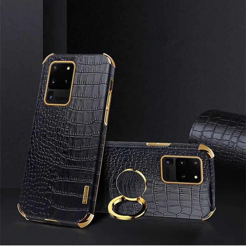 Magnetic with ring holder mobile soft crocodile skin silicone phone case for Samsung Galaxy S 22/S 23 Plus A 53