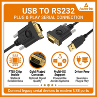Cable adaptador USB 2,0 a puerto Serial, convertidor OEM de 6 pies FTDI a DB9, RS232