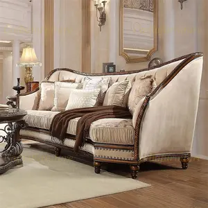 French Design Living Room Sofa Set Use Fabric Wood Structure Fabric Solid General Home 1+2+3 Classic Furniture