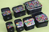 En stockage, Base d'huile d'alcool multicolore, vente populaire, ensemble de stylos marqueurs bon marché avec sac