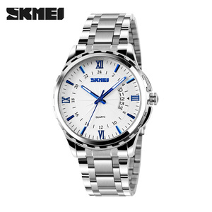 Skmei Men's Quartz Watch Stainless Steel Strap Luminous Calendar Waterproof Business Style 30M Water Resistant - Product Image 1