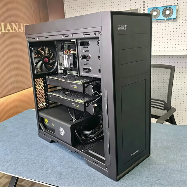 High Performance AI Learning Modeling Workstation H12d-8D Mi50 32GB×4 GPU AI Training Inference Server