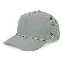 Casquette de golf promotionnelle 5 panneaux imperméable et respirante avec cordon, personnalisable avec logo, pour exposition, vente en gros, 100% polyester, style sportif