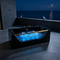 Baignoire Balnéo Zevana 1800 Moderne de Luxe Autoportante en Acrylique pour 1 Personne, Massage 6 Jets, Drain Réversible, LED Chaude