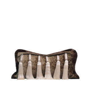 Cojín Decorativo con Borlas Marrones TiffHome, Cojín Lumbar de Diseño con Parches, Ideal para Cafeterías, Bares <span class=keywords><strong>y</strong></span> Salas de Exhibición - Product Image 1