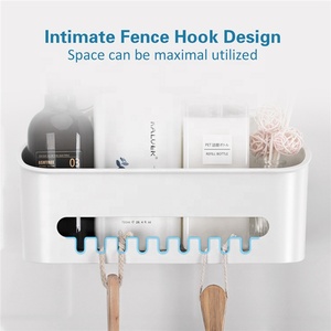 Multifunctional No Drill Bathroom Organizer Square Wall Mounted Vacuum Suction Cup Basket <strong>Hanging</strong> Storage Shelf for <strong>Shower</strong> <strong>Caddy</strong> - Product Image 3