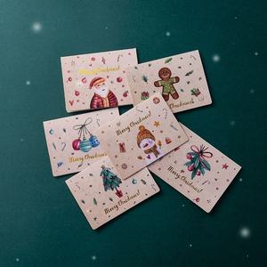 บัตรอวยพรวันคริสต์มาสร่าเริงกระดาษสีเขียวฟอยล์สีทองพร้อมซองสำหรับเพื่อนครอบครัวและคนที่คุณรัก - Product Image 3