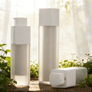 Botella Cuadrada Airless de 15ml 30ml 50ml con Tapa Giratoria, Material AB/ABS, Acabado Mate, Logotipo Personalizado para Envase de Suero para el Cuidado de la Piel y Crema Facial - Product Image 1