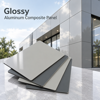 Panneau composite en aluminium brillant de couleur personnalisée avec revêtement PE, 4x8 pieds, plaque ACP pour la décoration de hall d'hôtel