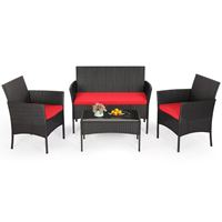 Ensemble de table et chaises en rotin imperméable pour l'extérieur, idéal pour balcon, appartement, cour, parc, ferme et entrepôt