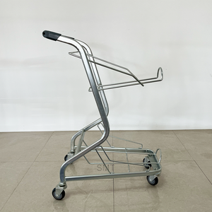 फैक्ट्री सस्ती कीमत डबल बास्केट फैशन स्टाइल किराने की दुकान मिनी बाजारों के लिए शॉपिंग ट्रॉली - Product Image 6