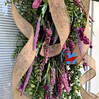 Couronne de printemps en plastique de haute qualité, ornement en forme de goutte, décoration à suspendre à la porte pour la décoration de la maison, faite à la main, nouveauté