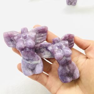 Statue d'ange fille en cristal coloré, cristaux de guérison, <span class=keywords><strong>Figurine</strong></span> corps de femme nu avec ailes - Product Image 5