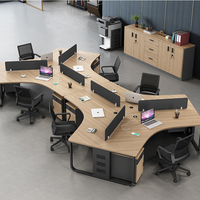 Vente chaude personnel de bureau bureau d'ordinateur 6 personnes personnel créatif poste de travail de bureau moderne simple