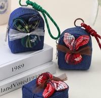 Nouvelle pochette vintage en jean, écouteurs portables, sac de rangement pour rouge à lèvres, pendentif de sac à dos, poupée pochette, article cadeau