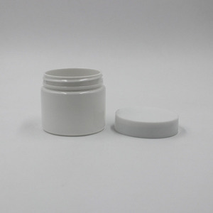 White Cream Powder Dispenser 50g PET Wide Mouth Cylinder Cosmetic Packaging <b>Jar</b> HC 025 - Product Image 2