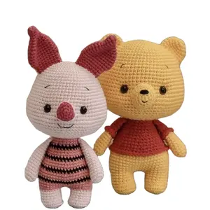 2023 personnalisation Amigurumi ours jaune Crochet cochon rose poupées de dessin animé au crochet
