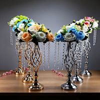 Support de vase en métal cristallin pour centre de table de mariage, décoration de table, fournitures pour réceptions et événements