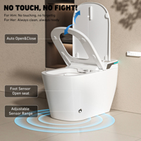 WC intelligent électrique de luxe avec bidet intégré, abattant automatique, chasse d'eau, siège chauffant et cuvette en céramique