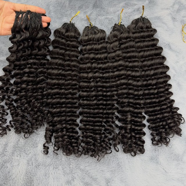 Crochet Braiding Hair Knotless Pre-Separated Curly Invisible Extensions Feather Crochet Human Hair Burmese Curly Indian Curly