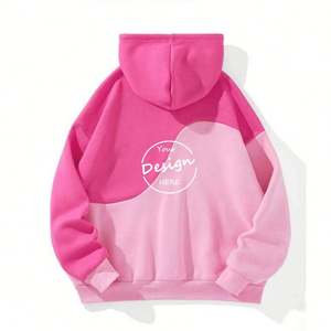 Offre Spéciale personnalisé automne polaire coton bloc de couleur sérigraphie pull Sport coupe ample femmes en gros deux couleurs à capuche - Product Image 5