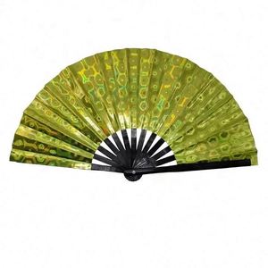 33cm Holographic Rave Hand Fan Clack Handheld Fan for Party Large Folding with Multi Color Festival Fan - Product Image 4