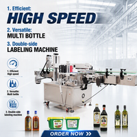 Machine d'étiquetage automatique double face de haute précision OEM ODM avec moteur pour bouteilles en verre, canettes et sachets en plastique