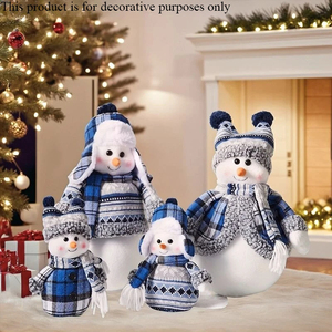 ZAVES Calendario dell'Avvento Natalizio con Babbo <span class=keywords><strong>Natale</strong></span> e Pupazzo <span class=keywords><strong>di</strong></span> Neve Rosso, Decorazione da Tavolo in Fibra Chimica 7 Pollici+, Regalo - Product Image 2