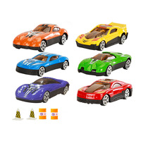 Camion jouet en plastique à roues libres avec 6 voitures miniatures et un coffret de collection de cartes pour transporter des véhicules de transport de voitures