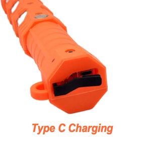 視認性充電式交通警棒 公共安全用 ポータブル磁気緊急LEDロードフレア 赤青黄警告警棒 - Product Image 5