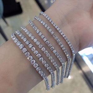 สร้อยข้อมือเทนนิสทองคำแท้ 18K ยี่ห้อ Xinfly ประดับเพชรธรรมชาติ 2.00 กะรัต ดีไซน์แบบ Iced Fine Bangles ปรับแต่งได้ สไตล์ฮิปฮอป - Product Image 1