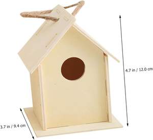 2 Stuks Creatieve Diy Onafgewerkte Houten Vogelhuisje Duurzaam Tuindecor Voor Gebruik Buitenshuis Eenvoudig Te Bouwen Verf Knoopsluiting Voor Vogels - Product Image 4