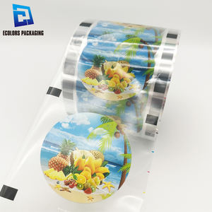 Geringe Mindestbestellmenge (MOQ) 3000 Stück pro Rolle: Hitzesiegelnde, Bunt Bedruckte Frucht-Bubble-Kaffee-Tee-Saft-Verpackungsfolie aus PP für Becher - Product Image 1