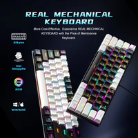 Teclado Mecánico con Cable de 61 Teclas, Tipo C, Intercambiable en Caliente, RGB, para Juegos de Computadora