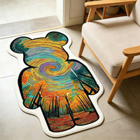 Tapis personnalisés Anime Bape, découpés sur mesure de forme irrégulière, avec motifs Ours, Jeu et Voiture, design moderne, pour chevet et autres surfaces.