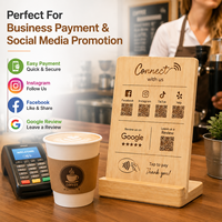 Support d'affichage personnalisé en bambou pour code QR, porte-panneau de paiement en bois pour restaurant, café, comptoir de vente au détail