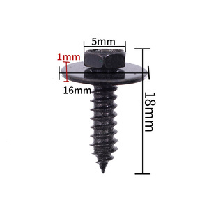 Nuevo tornillo hexagonal de hierro de 5 mm x 18 mm con arandela para reparación de guardabarros/parachoques de coche, antirrobo, fijador universal para automóvil - Product Image 1