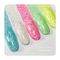 Logo personnalisé coloré paillettes base caoutchouc tremper multicolore chrome paillettes HEMA free base coat viscosité en gros gel base