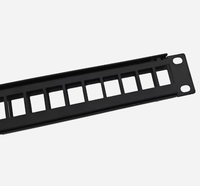 Modul Keystone 1U 10 Inch Kosong/Tanpa Kabel, Panel Patch UTP Kosong untuk Kabel Jaringan dan Pengkabelan Pusat Data