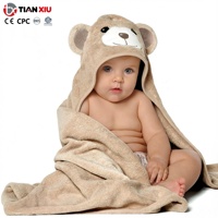 Serviette à capuche pour bébé personnalisée, serviettes de bain à capuche pour bébé avec motif animal, ensemble de serviettes à capuche en polaire corail pour bébés et tout-petits de 0 à 3 ans