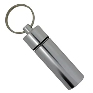 Factory Custom Wholesale Portable Circular Pocket Cigar Ashtray Keychain Mini Aluminum Tube Cigarette Keychain