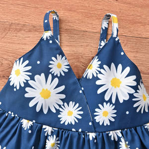 Vêtements d'été pour bébé, robe fleurie pour bébé fille, ensemble hauts + bandeau court à imprimé floral - Product Image 5