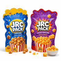 Sac à main personnalisé à motif animalier de dessin animé avec fenêtre zippée, sacs refermables en plastique pour emballage alimentaire de bonbons gélifiés, snacks et cadeaux