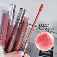 Gege Bear Brillant à lèvres en velours rose mat délicat de grande valeur Crystal Clear Lip Glaze avec logo personnalisé Labeling Liquid Lip Makeup