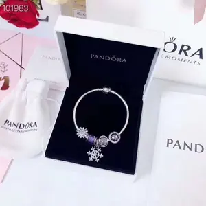 pandora bilezik charms için kız arkadaşı Suppliers-Pandora bilezik kar taneleri dize rolünü hareket Charm kız arkadaşı Charm doğum günü hediyesi yılan kemik zinciri