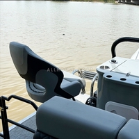 Bateau ponton en aluminium soudé Allhouse Mini Luxury (Yacht de luxe) avec canapé, moteur hors-bord et télécommande pour la pêche et le divertissement