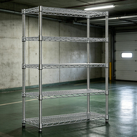 Étagère de rangement universelle pour garage, cuisine, entrepôt, 5 niveaux, en acier au carbone robuste, avec grille métallique