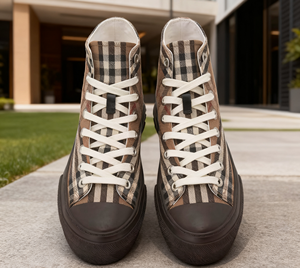 Zapatos Casuales de Lujo para Hombre, Diseño Clásico de Marca Famosa, Zapatos de Lona Modernos de Caña Alta, Estilo Casual con Logotipo Personalizado - Product Image 3